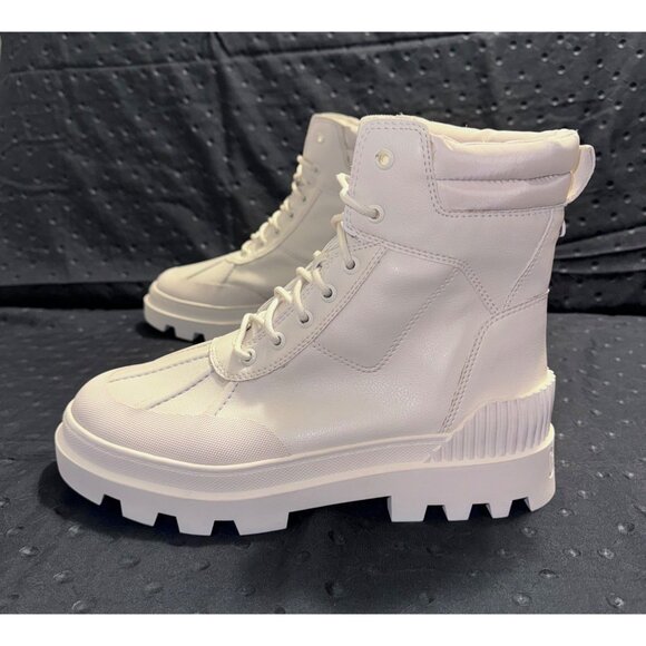 Circus By Sam Edelman Womens Cream Ankle Boots Size 9.5 With Chunky Sole & Lace- - Picture 3 of 7